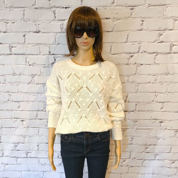 H&M, Ivory coloured open knit cozy sweater - Picture 4 of 11